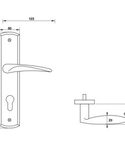 Tay nắm gạt đế dài Inox 316 Hafele 903.78.590 - 5