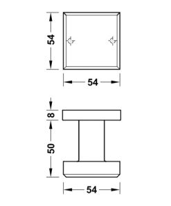 Tay nắm gạt vuông có nắp che Inox 304 Hafele 903.70.124 - 5