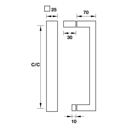 Tay nắm kéo phòng tắm kính 450mm Hafele 903.11.560 - 3
