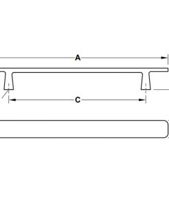 Tay nắm tủ Hafele màu mạ niken mờ 373mm 106.69.171 - 5