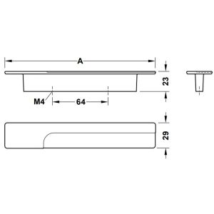 Tay nắm tủ Hafele màu xám đá phiến 124mm 106.70.260 - 5