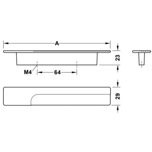 Tay nắm tủ Hafele màu mạ niken mờ 173mm 106.70.251 - 3