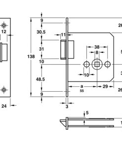 Thân khóa lưỡi gà Inox 316 Hafele 911.23.438 - 6 Thân khóa lưỡi gà Inox 316 Hafele 911.23.438 - 5