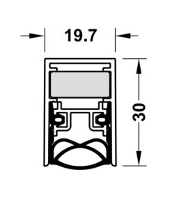 Thanh chắn bụi tự động DDS20 dài 1230mm Hafele 950.05.916 - 5