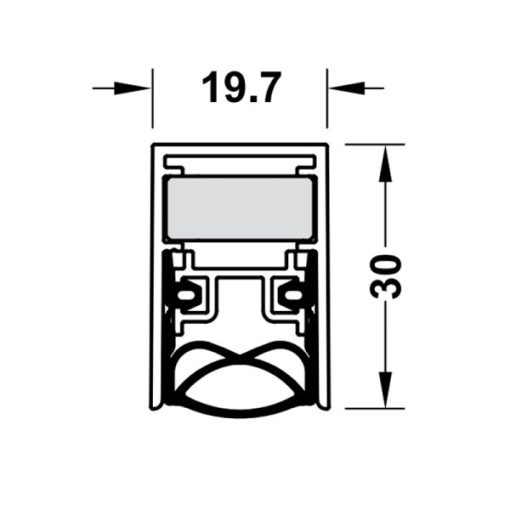 Thanh chắn bụi tự động DDS20 dài 630mm Hafele 950.05.910 - 3