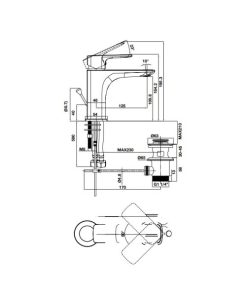 Vòi trộn Kobe 100 chrome có bộ xả kéo HAFELE 589.15.001 - 6 Vòi trộn Kobe 100 chrome có bộ xả kéo HAFELE 589.15.001 - 5