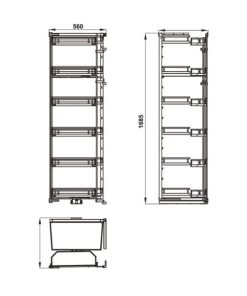 Tủ đồ khô 6 tầng KARA SWING 450mm Hafele 548.65.842 - 12 Tủ đồ khô 6 tầng KARA SWING 450mm Hafele 548.65.842 - 11