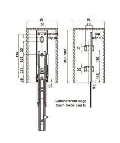 Tủ đồ khô 6 tầng KARA PULL 400mm Hafele 595.80.803 - 15