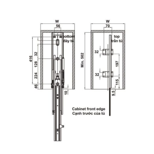 Tủ đồ khô 6 tầng KARA PULL 400mm Hafele 595.80.803 - 5
