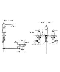 Vòi trộn 3-lỗ Kyoto 100 589.35.002 - 6 Vòi trộn 3-lỗ Kyoto 100 589.35.002 - 5