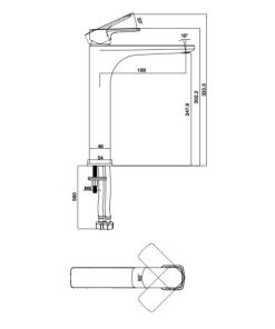 Vòi trộn Kobe 240 đen 589.15.032 - 5