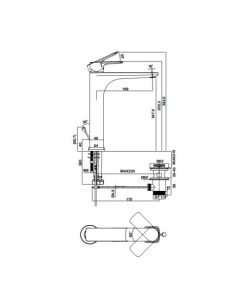 Vòi trộn Kobe 240 chrome có bộ xả kéo 589.15.003 - 6 Vòi trộn Kobe 240 chrome có bộ xả kéo 589.15.003 - 5