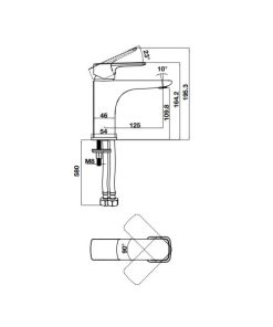 Vòi trộn Kobe 100 chrome 589.15.000 - 6 Vòi trộn Kobe 100 chrome 589.15.000 - 5