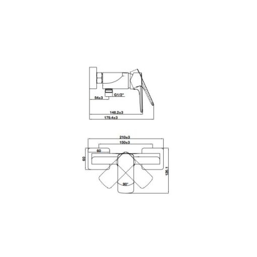 Bộ trộn nổi 1 đường nước Kobe chrome 589.15.006 - 3