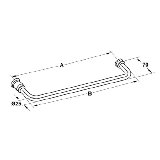 Tay nắm kéo phòng tắm kính 500mm Hafele 903.12.373 - 3
