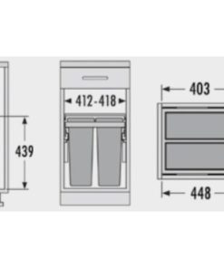 Thùng rác có ray kéo Hafele 502.73.901 - 8 Thùng rác có ray kéo Hafele 502.73.901 - 7