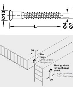 Vít CONFIRMAT SW4 7X38mm hafele 264.43.091 - 6 Vít CONFIRMAT SW4 7X38mm hafele 264.43.091 - 5
