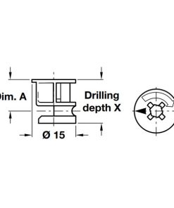 Vỏ nối Minifix 15/16 không vành Hafele 262.26.133 - 6 Vỏ nối Minifix 15/16 không vành Hafele 262.26.133 - 5
