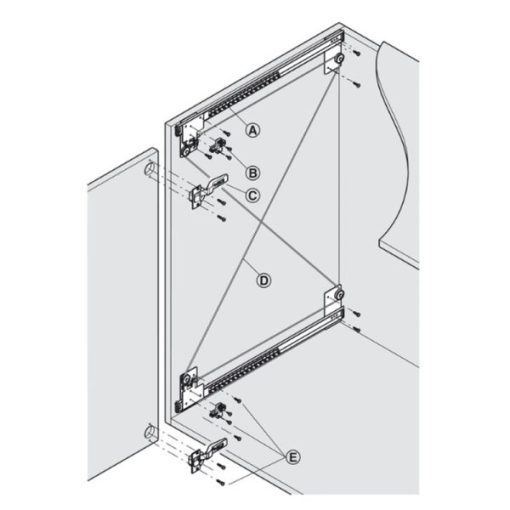 Bộ phụ kiện cửa trượt xoay cho cửa 1 cánh Hafele 408.25.340 - 3
