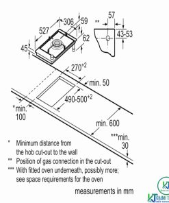 BẾP GAS DOMINO BOSCH PRA3A6D70 SERIE 8 KÍNH ĐEN CERAMIC - 35