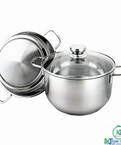 BỘ 5 NỒI CHẢO XỬNG INOX FIVESTAR FS08CG1 3 ĐÁY NẮP KÍNH - 21