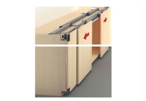 Bộ phụ kiện cơ cấu giảm chấn cho cửa trượt thẳng 4 cánh đồng bộ Hafele 402.35.485 - 1