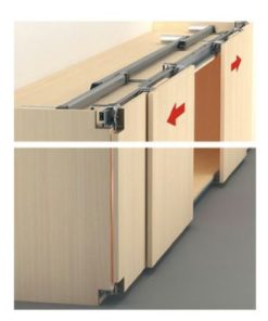 Bộ phụ kiện cơ bản cho cửa trượt thẳng 2 cánh Hafele 402.35.003