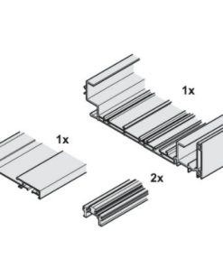 Bộ ray cho cửa trượt bằng mặt chiều rộng tủ 2331-3200 Hafele 406.11.691