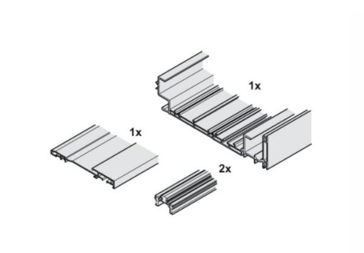 Bộ ray cho cửa trượt bằng mặt chiều rộng tủ 2331-3200 Hafele 406.11.691 - 1
