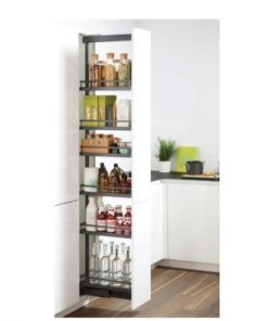 Tủ đồ khô 6 tầng Kesseböhmer Hafele 400mm màu đen Anthracite 546.54.543