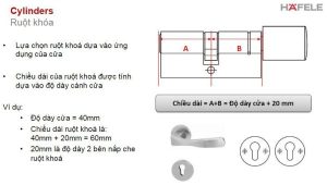 Ruột khóa Häfele dùng cho WC dài 71mm 916.96.689 - 9