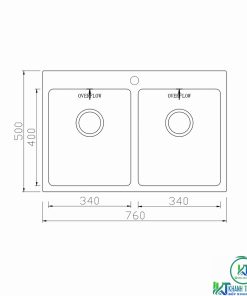 CHẬU RỬA CHÉN BÁT KONOX TOPMOUNT UNICO 7650 - 7