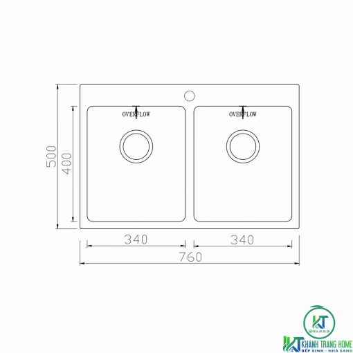 CHẬU RỬA CHÉN BÁT KONOX TOPMOUNT UNICO 7650 - 3
