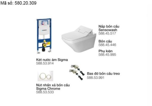 Bồn cầu gắn tường Durastyle 580.20.309 - 1