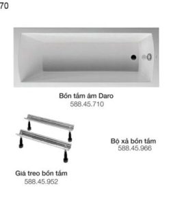 Bồn tắm lắp âm Duravit Daro 1700x700mm 588.45.370