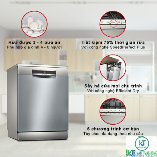 MÁY RỬA BÁT BOSCH SMS6EDI06E ĐỘC LẬP SERIE 6 13 BỘ - 15