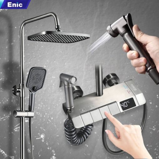 Bộ sen tắm thông minh Enic KS - PHIÊN BẢN LED ( MẠ NƯỚC ) - 1