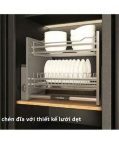 Giá bát đĩa nâng hạ Cucina lưới dẹt 900mm Inox 304 504.76.018
