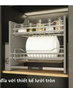 Giá bát đĩa nâng hạ Cucina 800mm Mạ Chrome 504.76.207