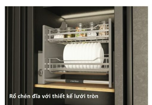 Giá bát đĩa nâng hạ Cucina 600mm Mạ Chrome 504.76.204 - 1