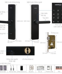 Khóa vân tay Hafele DL7600 màu đen mờ 912.20.230 - 9