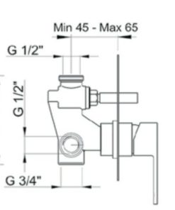 Bộ trộn bồn tắm Hafele InnoSquare MS: 589.82.033 - 6 Bộ trộn bồn tắm Hafele InnoSquare MS: 589.82.033 - 5