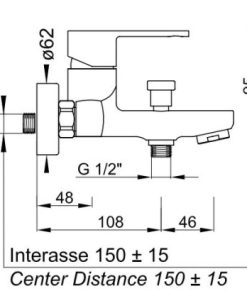 Bộ trộn bồn tắm Hafele InnoSquare 589.82.031 - 6 Bộ trộn bồn tắm Hafele InnoSquare 589.82.031 - 5