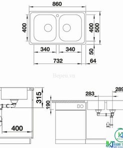 CHẬU RỬA CHÉN BÁT BLANCO DINAS 8 - 14 CHẬU RỬA CHÉN BÁT BLANCO DINAS 8 - 13
