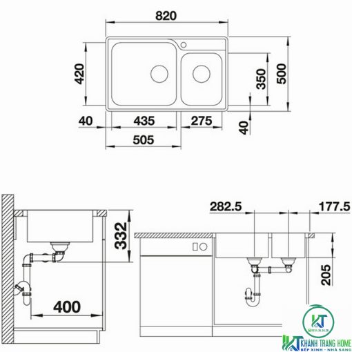 CHẬU RỬA CHÉN BÁT BLANCO DINAS 8 - 5