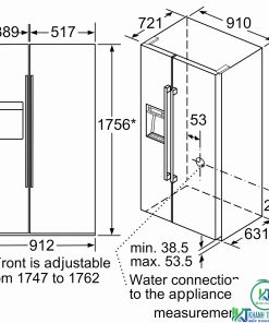 TỦ LẠNH SIDE BY SIDE BOSCH KAD92HI31 SERIE 8 540 LÍT - 46 TỦ LẠNH SIDE BY SIDE BOSCH KAD92HI31 SERIE 8 540 LÍT - 45
