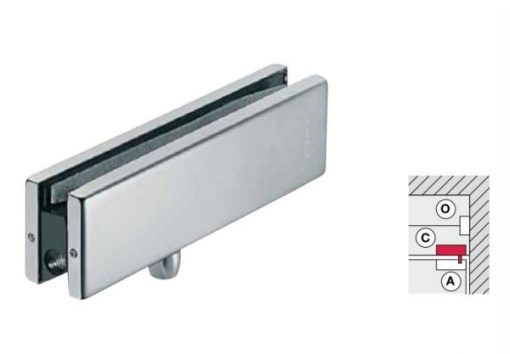 Kẹp kính trên khung Häfele inox mờ 981.00.650 - 1