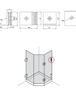 Kẹp Tường – Kính có bas Chrome bóng Hafele 981.77.910 - 6 Kẹp Tường – Kính có bas Chrome bóng Hafele 981.77.910 - 5