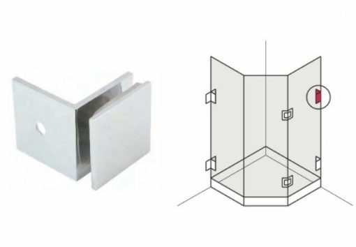 Kẹp tường – kính 90 độ có bas Häfele 981.00.542 - 1