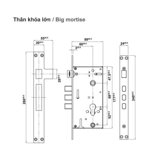 Khóa điện tử vân tay BAUMA BM610 Thân khóa lớn 912.20.391 - 17